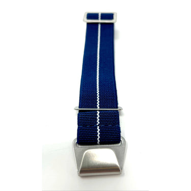Marine Nationale Military Style Elastic Strap - Blue & Sand